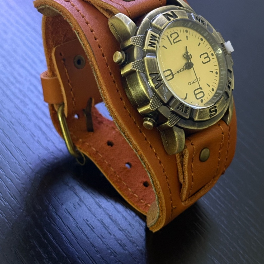 Brown Leather Quartz Watch
